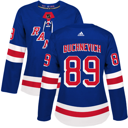 Adidas New York Rangers #89 Pavel Buchnevich Royal Blue Home Authentic Women Stitched NHL Jersey